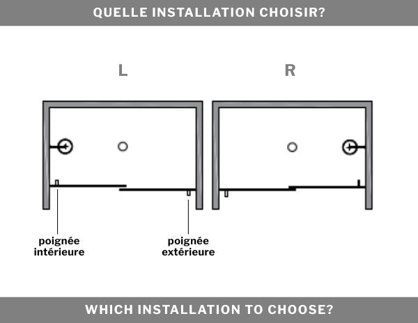 66" Sliding bath door Mercury Collection