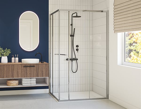 Porte de douche 2 côtés à ouverture intérieure 79" Collection Closiq