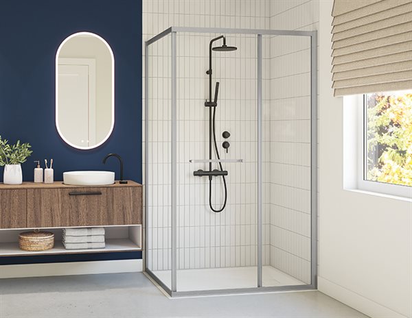 Porte de douche 2 côtés à ouverture intérieure 79" Collection Closiq