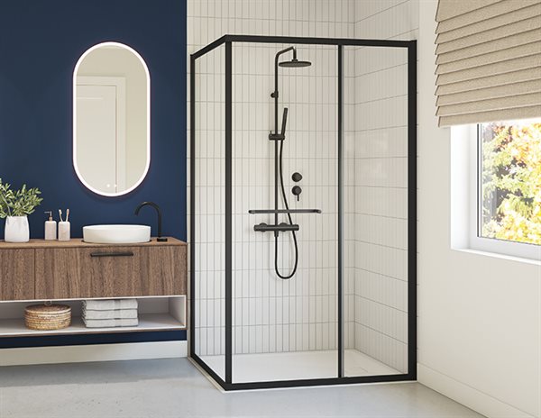 Porte de douche 2 côtés à ouverture intérieure 79" Collection Closiq