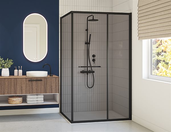 Porte de douche 2 côtés à ouverture intérieure 79" Collection Closiq