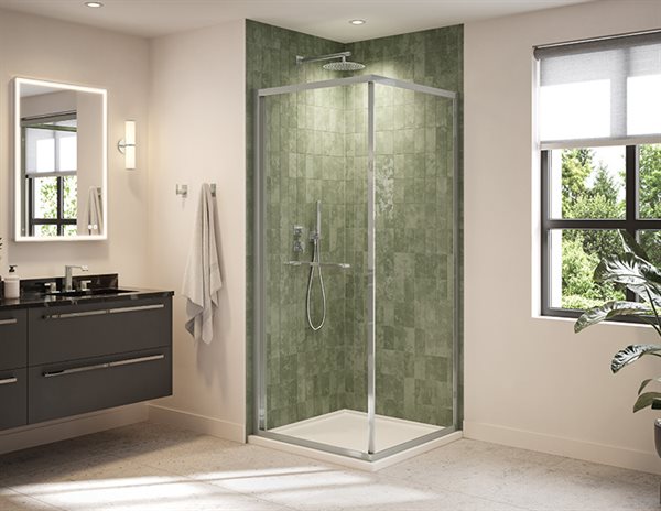 Porte de douche coulissante à ouverture intérieure 79" Collection Closiq