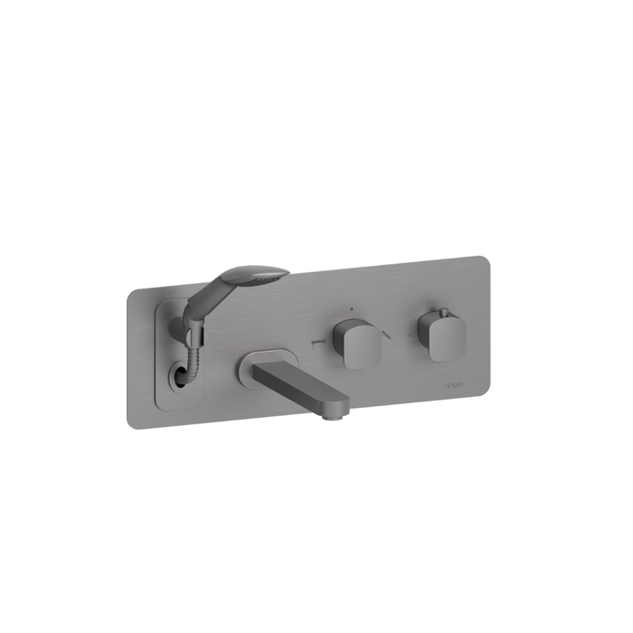 Robinet de bain mural avec boyau rétractable collection Delano
