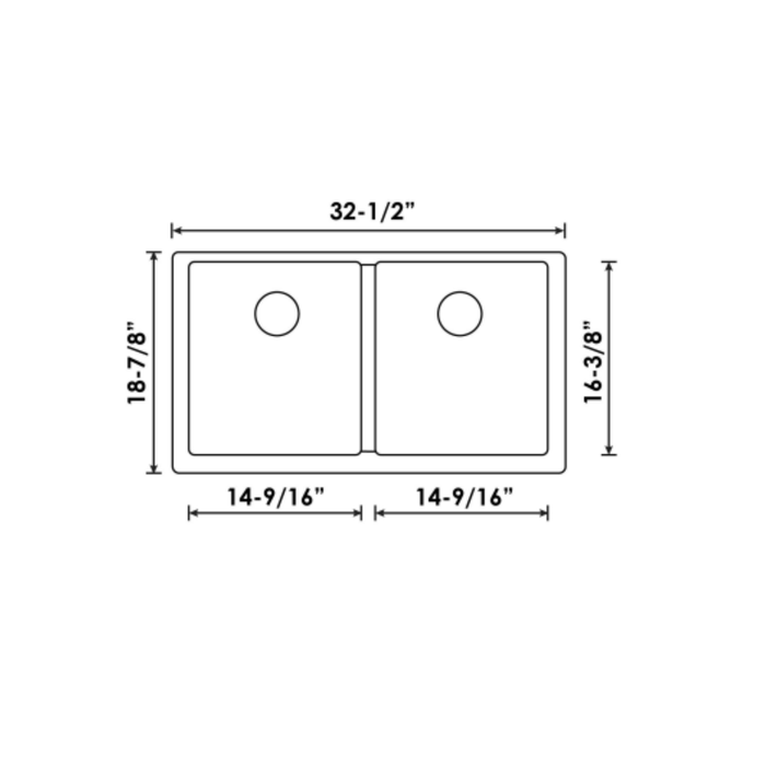 Évier de cuisine double en Granite Sous plan Collection Virtuo