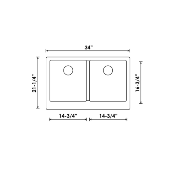 Double apron granite kitchen sink Virtuo Collection