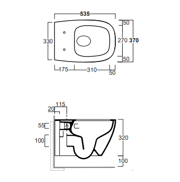 Wall-Hung Toilet Juniper Vertigo Collection 