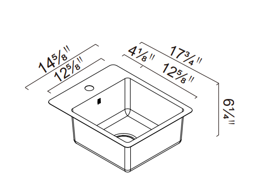Top mount Bar Sink Lucia Collection