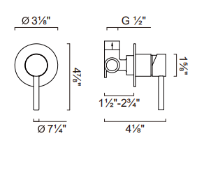Mitigeur mural de douche extérieure Collection Alfresco