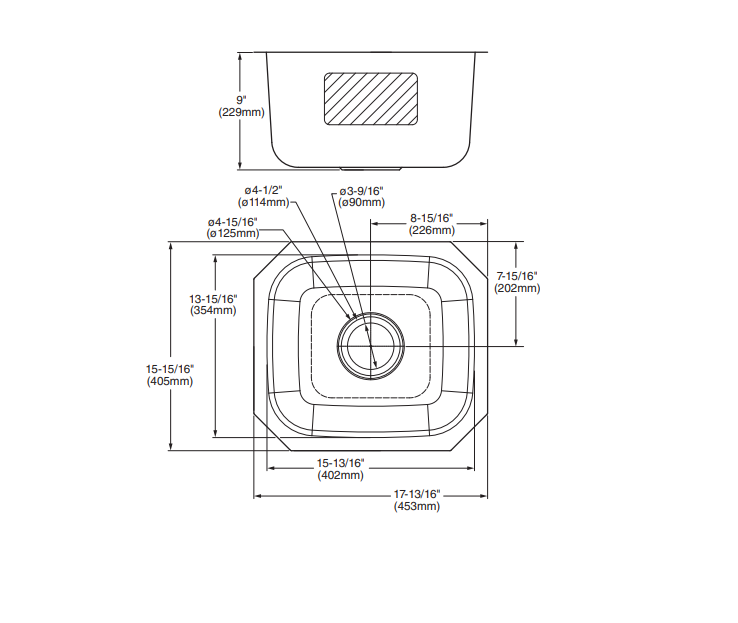 Évier de cuisine simple sous-plan Collection Portsmouth