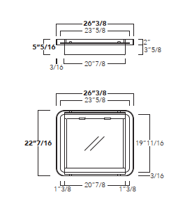 Rectangular Mirror with LED