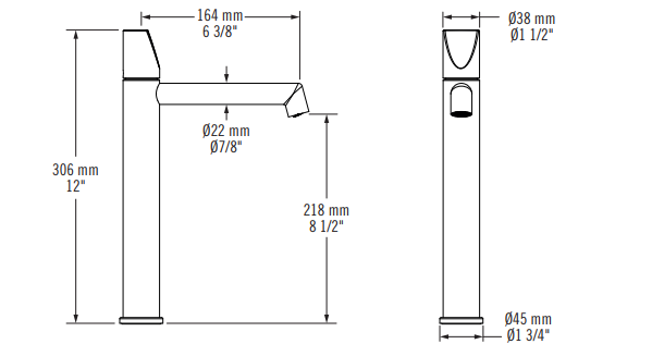 Tall single-handle bathroom faucet – Moon Collection