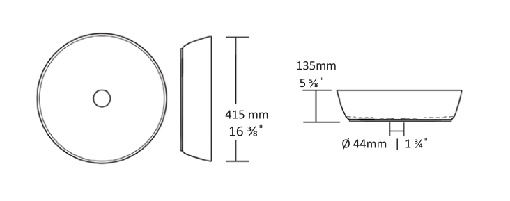 Vasque noire en porcelaine