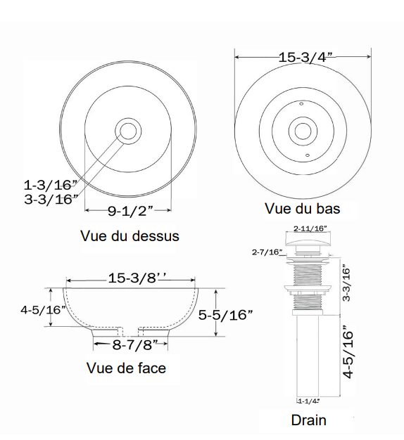 Lavabo rond Collection Alta