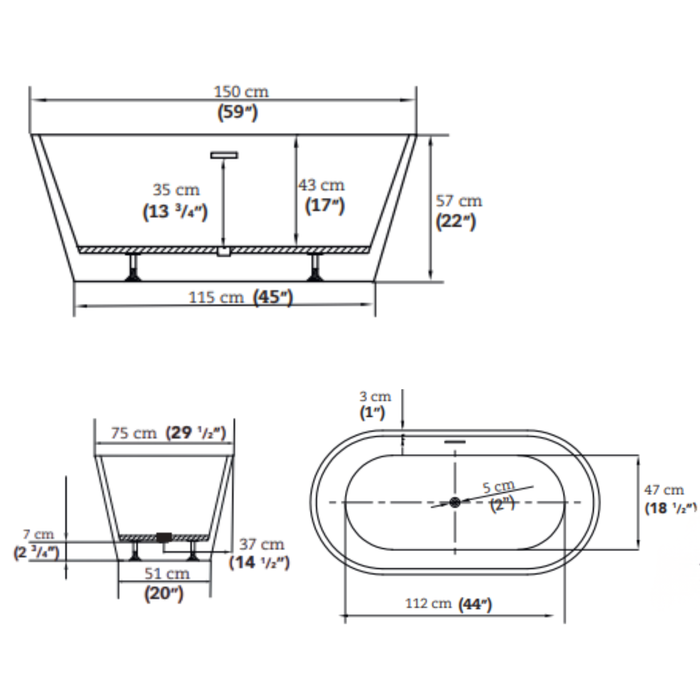 Bain autoportant Collection SériePRO