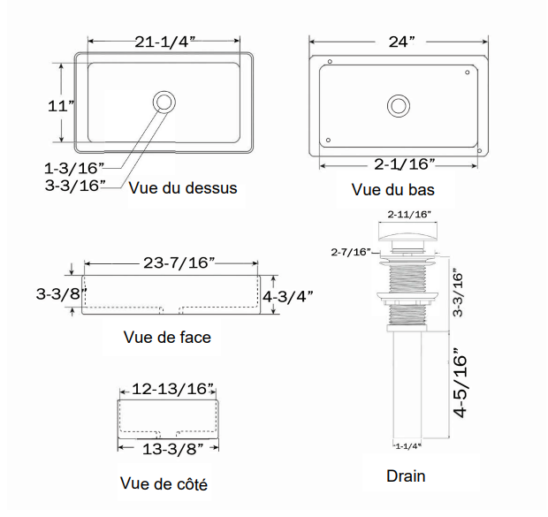 Lavabo rectangle Collection Alta