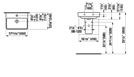 Small white wall-mounted sink