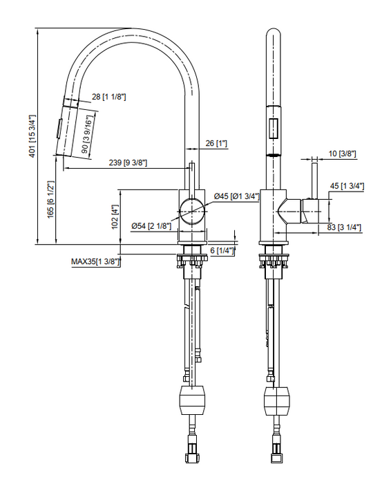 Robinet de cuisine monotrou Collection Design