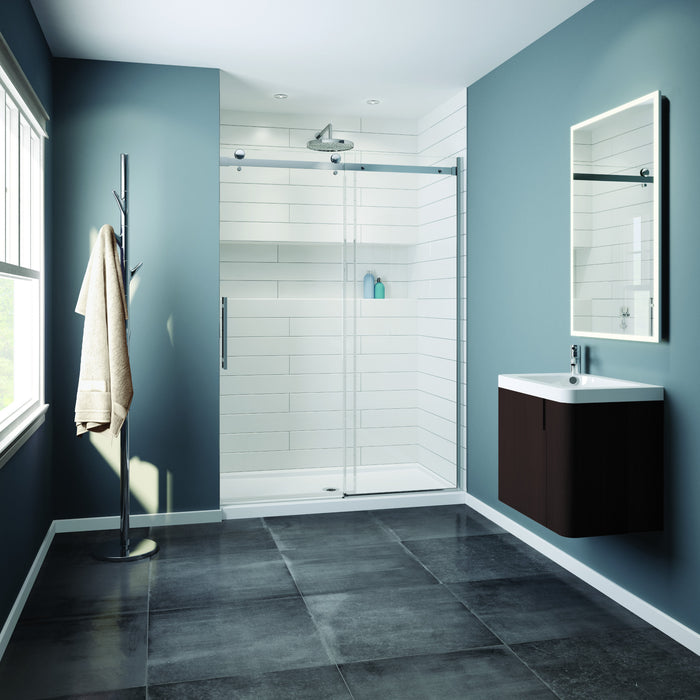 Duo shower base and alcove door D'Youville collection  60" X 36" X 79"