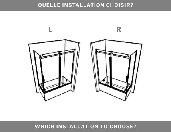 66" 2-sided bath door Skyline Collection