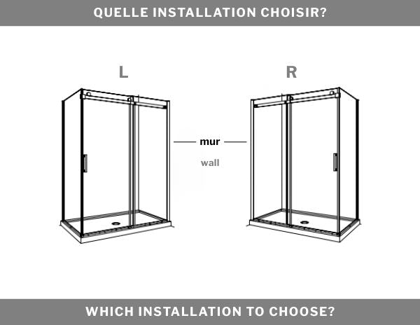 Portes de douche coulissantes 2 cotés 79" Collection Select K2