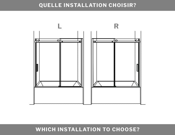66" Mist Glass Sliding Bath Door Skyline Collection