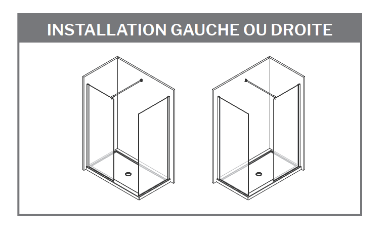 Fixed 2-Sided Shower Screen 79" Lexus Collection