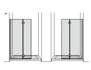 79" Pivot Shower Screen with Square Hinges Monaco Collection