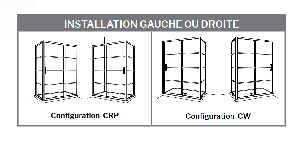 79" 2-sided sliding shower door Latitude Collection