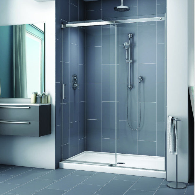 Trio of base, walls and shower door in 48" alcove Mance Collection