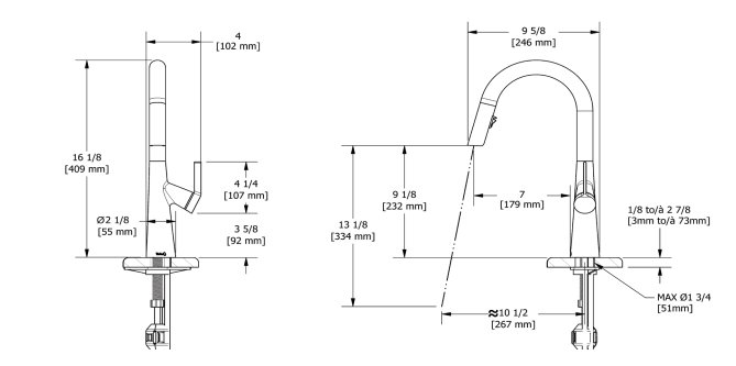 Kitchen faucet with pull-out spray Ludik collection