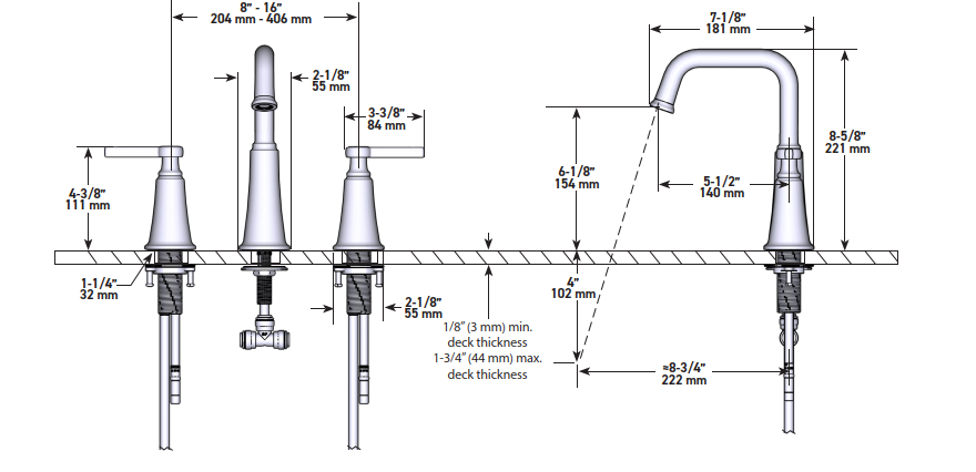 8 inches sink faucet Momenti collection