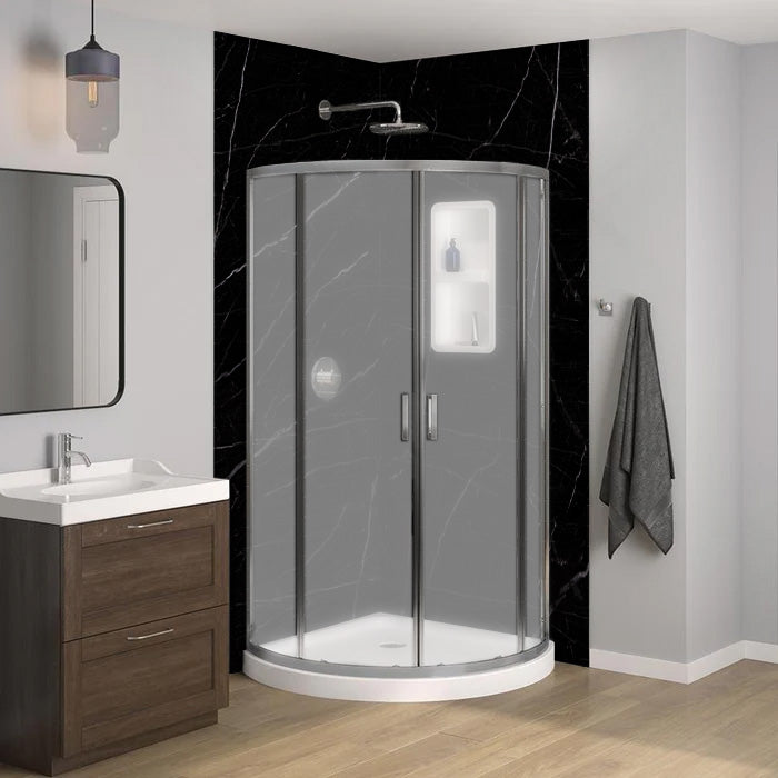 Trio Miram base, portes en verre givré et murs 75" PROMO