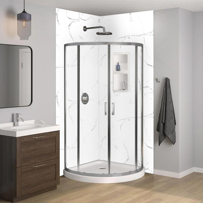 Trio Miram base, portes en verre clair et murs 75" PROMO