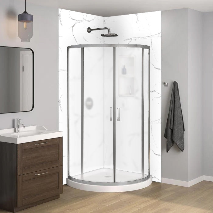 Trio Miram base, portes en verre givré et murs 75" PROMO