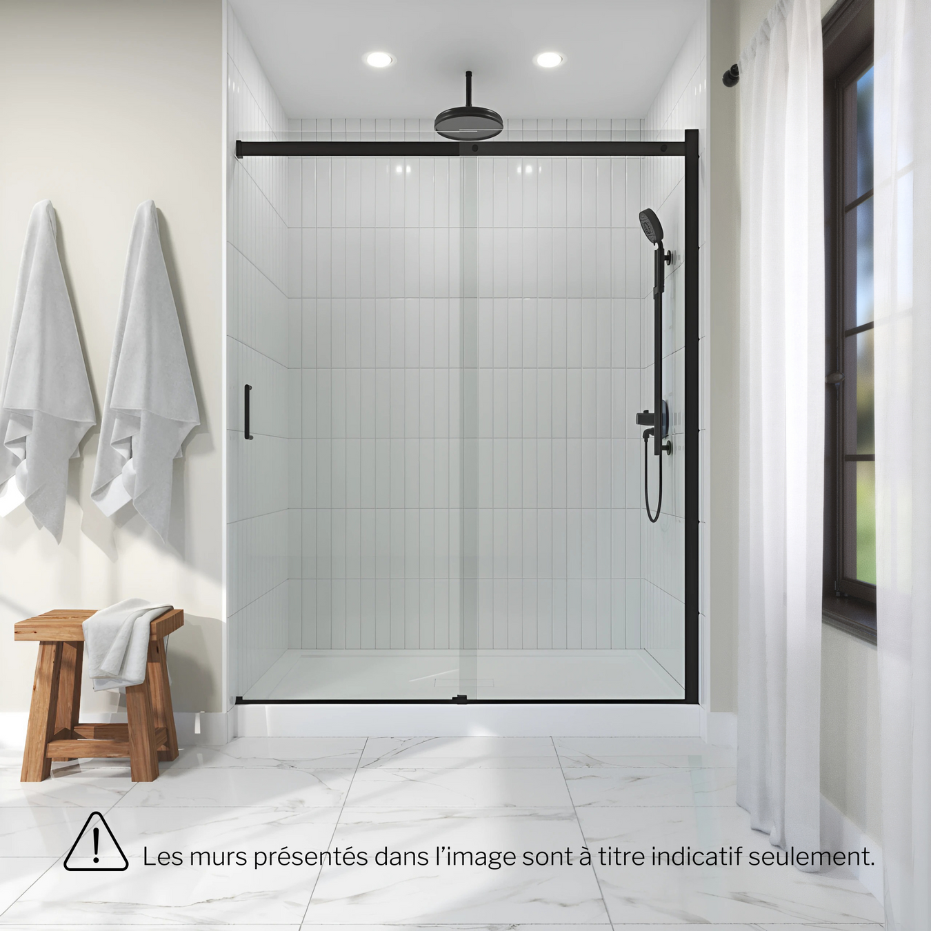 Ensemble base de douche et porte
