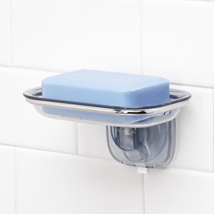 Wall-mounted suction cup soap dish