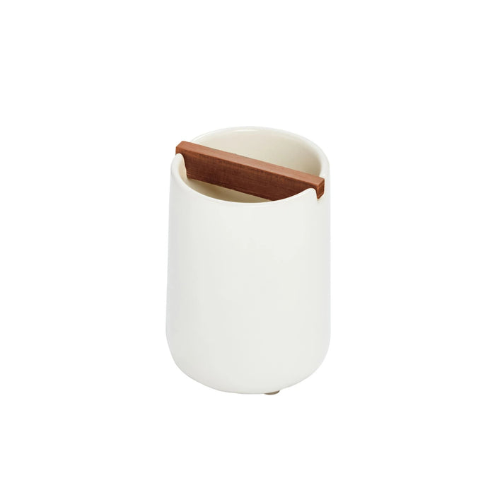 Toothbrush holder in coconut ceramic Eco vanity collection