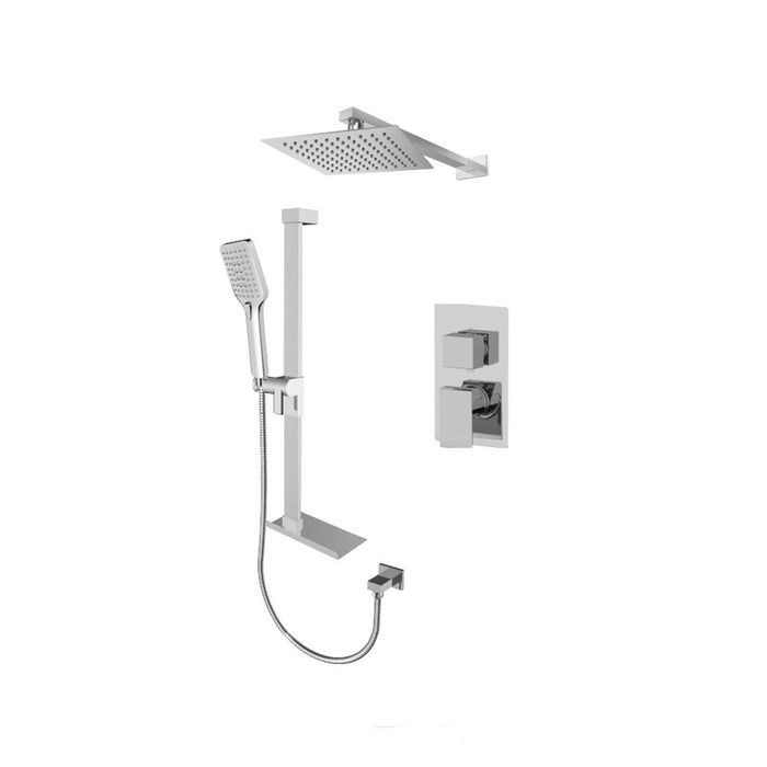 T-Box shower set, 2 functions, rail with shelf, Slick Collection