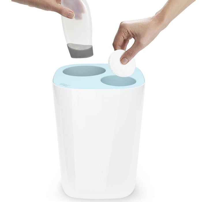 Waste bin with double separation, white / blue