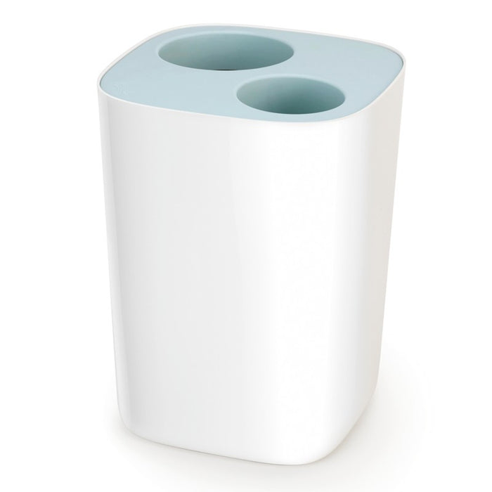 Waste bin with double separation, white / blue