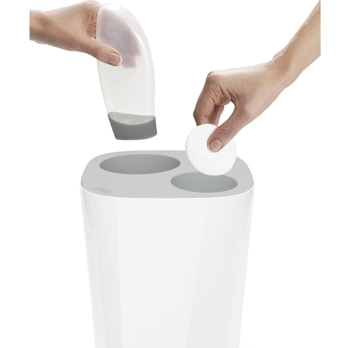 Waste bin with double separation, white/grey