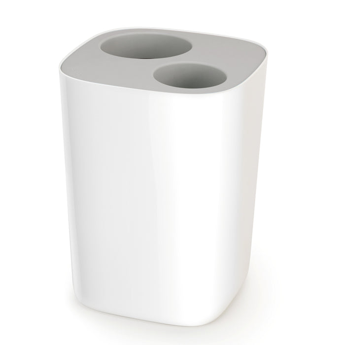 Waste bin with double separation, white/grey