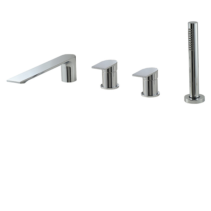 Bathtub faucet with hand shower and 2 mixers