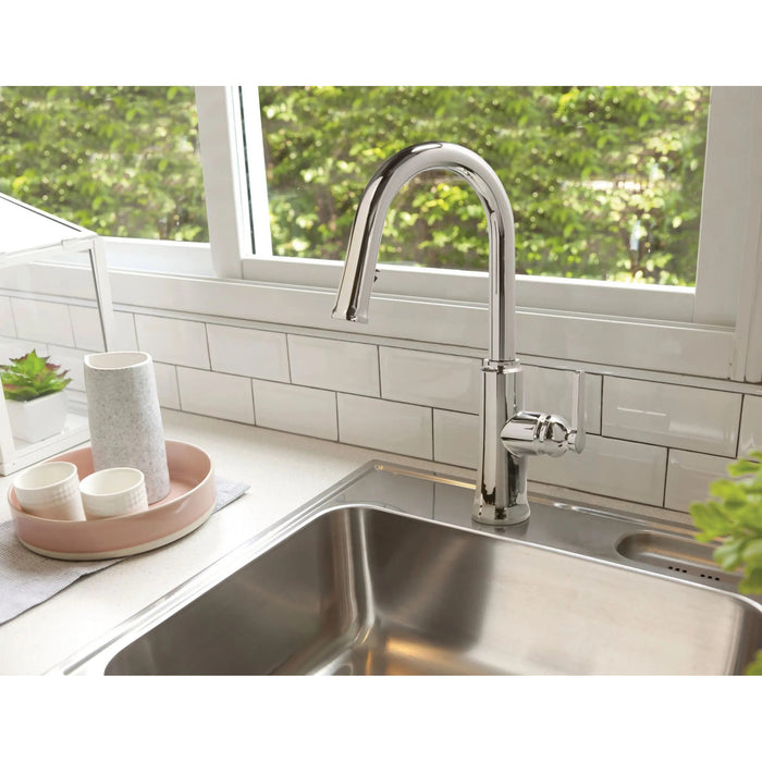 Trattoria kitchen faucet with hand shower