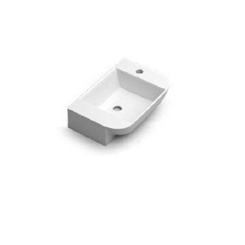 Veco 45 wall-mounted vanity with integrated single-hole sink