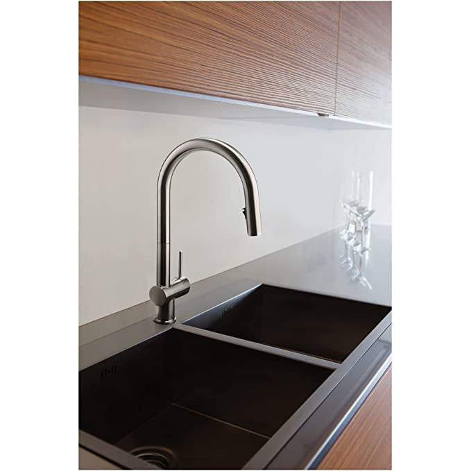 Azure kitchen faucet with hand shower, 2 jets