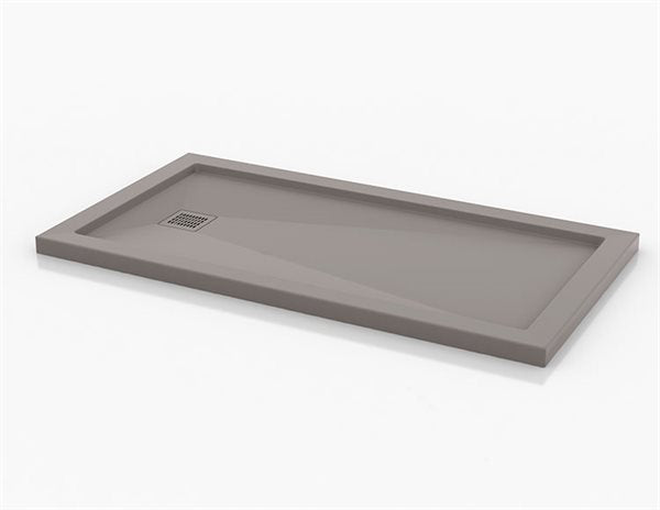 Zero threshold base with integrated tile flanges, chrome linear drain