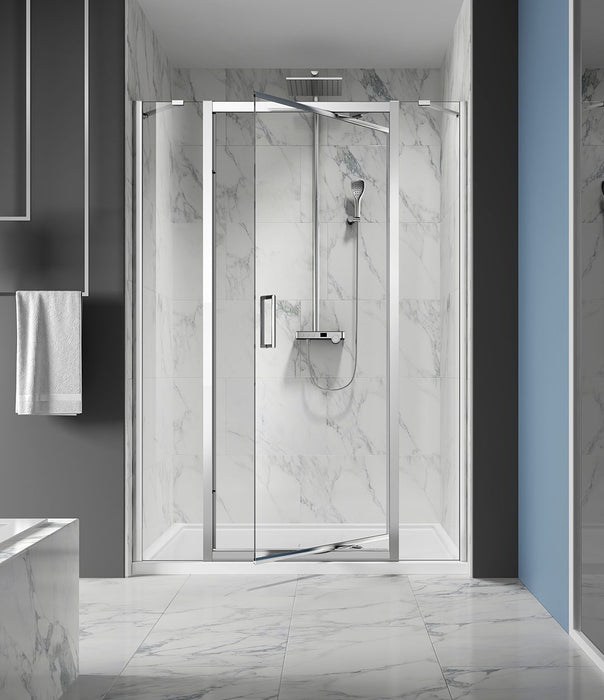 Shower door and 2 fixed alcove panels Collection Xenia