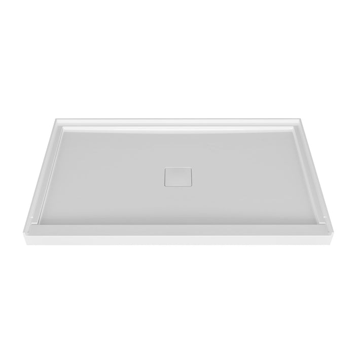 Alcove shower base with magnetic drain cover and anti-leak 36" X 42".