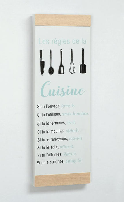 Plaque murale " Les règles de la cuisine"